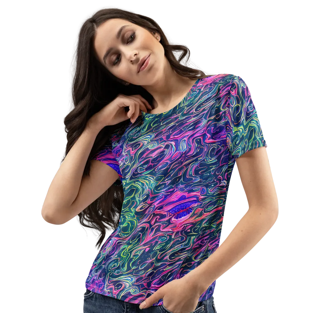 Electric Fluid on Women's Crew Neck T-Shirt — Left Front
