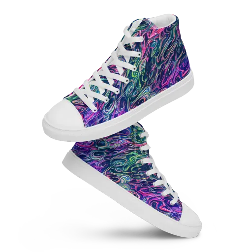 Electric Fluid on a Women's High Top Canvas Shoes