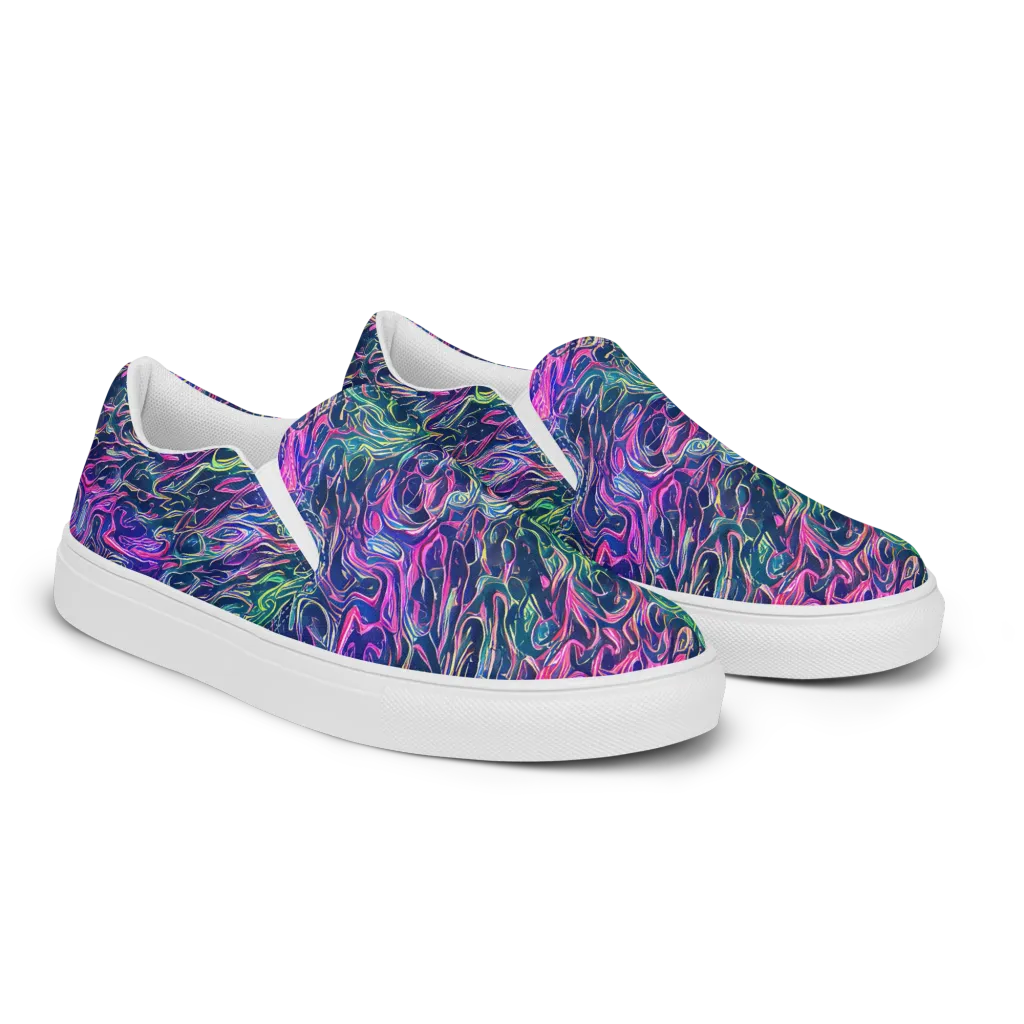 Electric Fluid on Men's Slip-On Canvas Shoes — Right Front