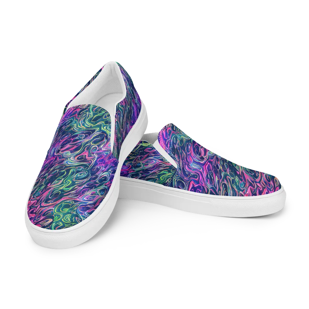 Electric Fluid on Men's Slip-On Canvas Shoes — Left Front