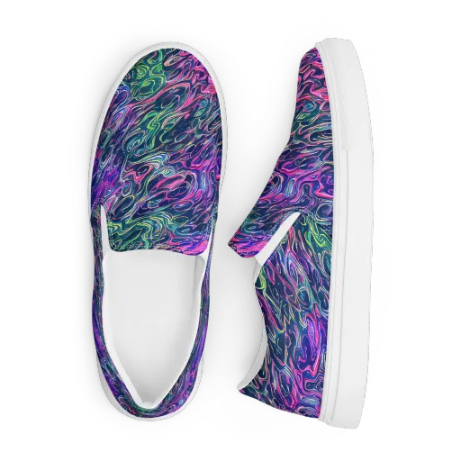 Electric Fluid on a Men's Slip-On Canvas Shoes
