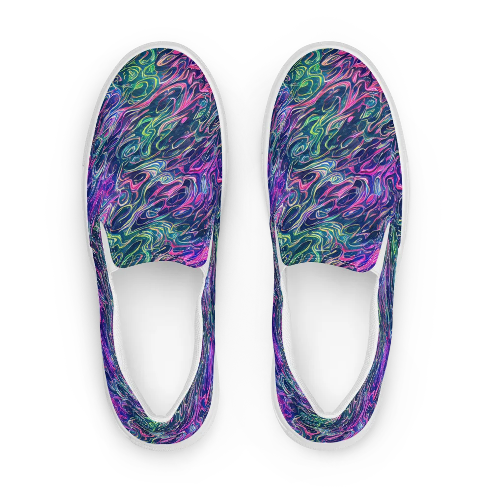 Electric Fluid on Women's Slip-On Canvas Shoes — Front