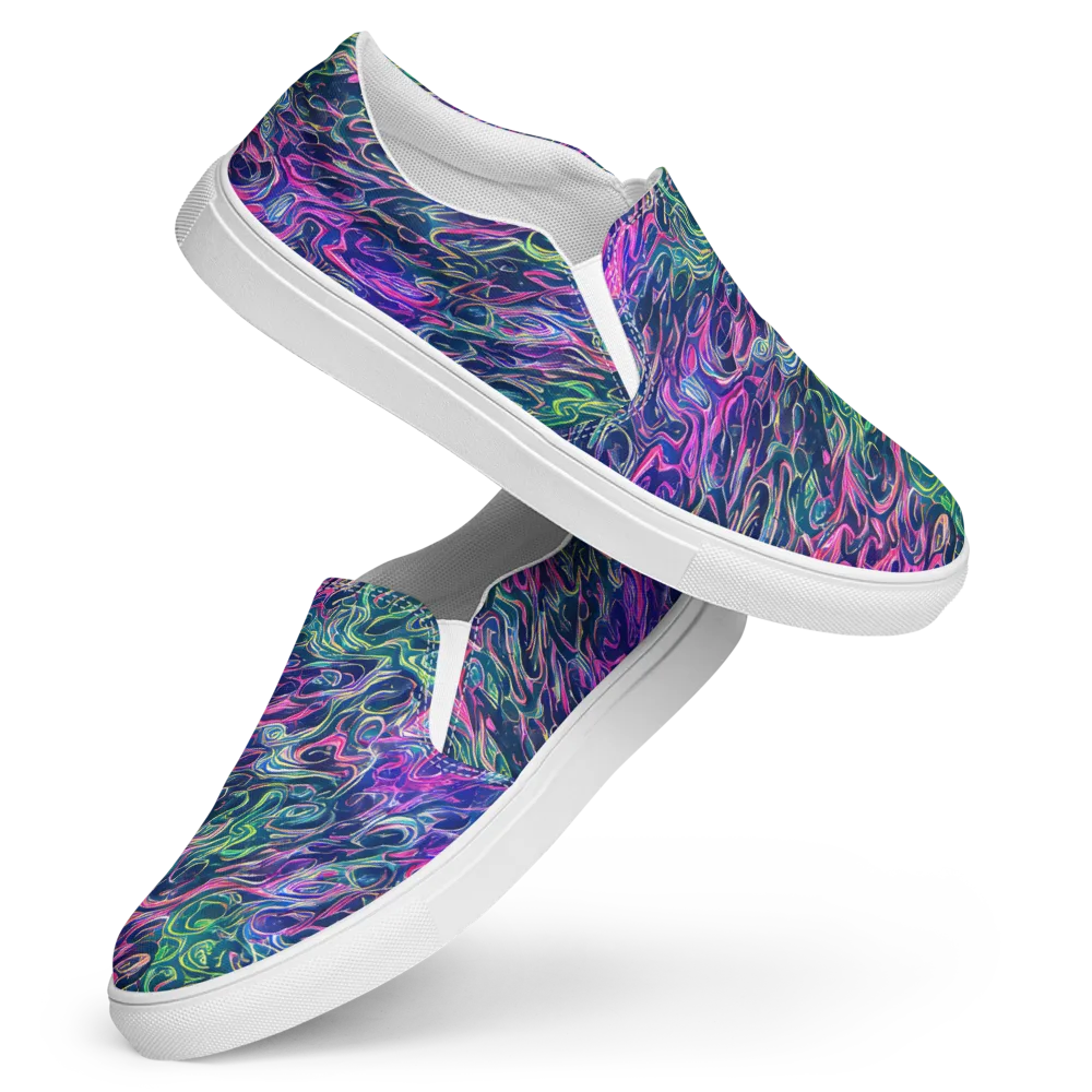 Electric Fluid on Women's Slip-On Canvas Shoes — Front