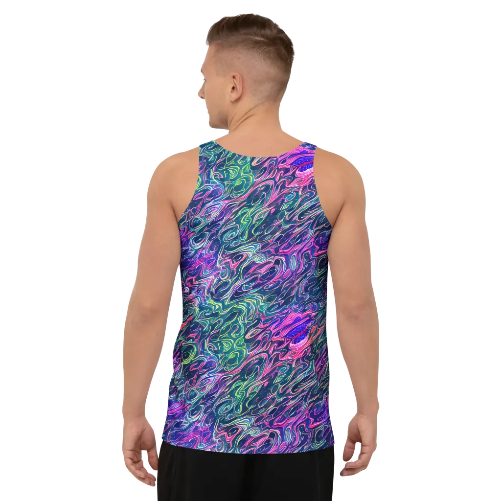 Electric Fluid on Men's Tank Top — Back