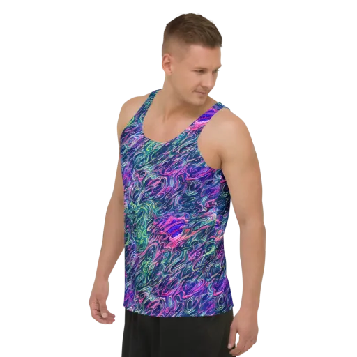 Electric Fluid on a Men's Tank Top