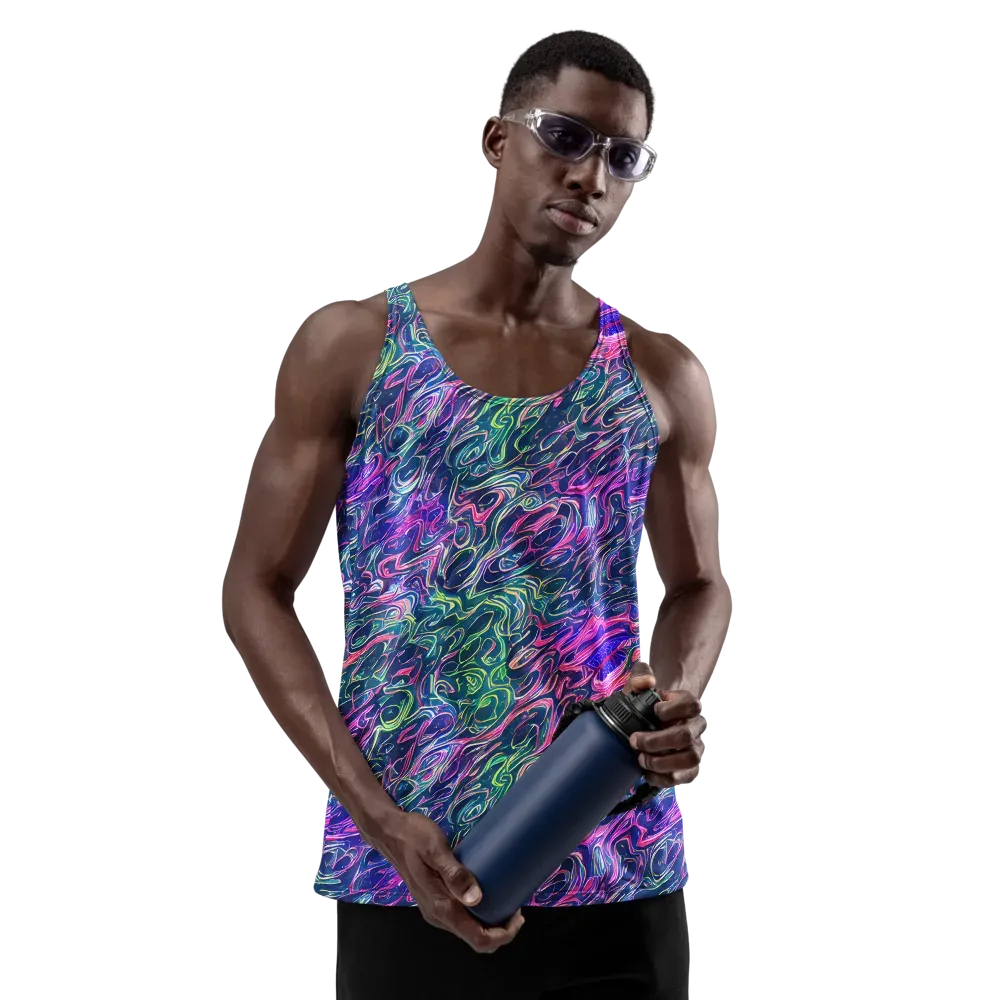 Electric Fluid on Men's Tank Top — Front