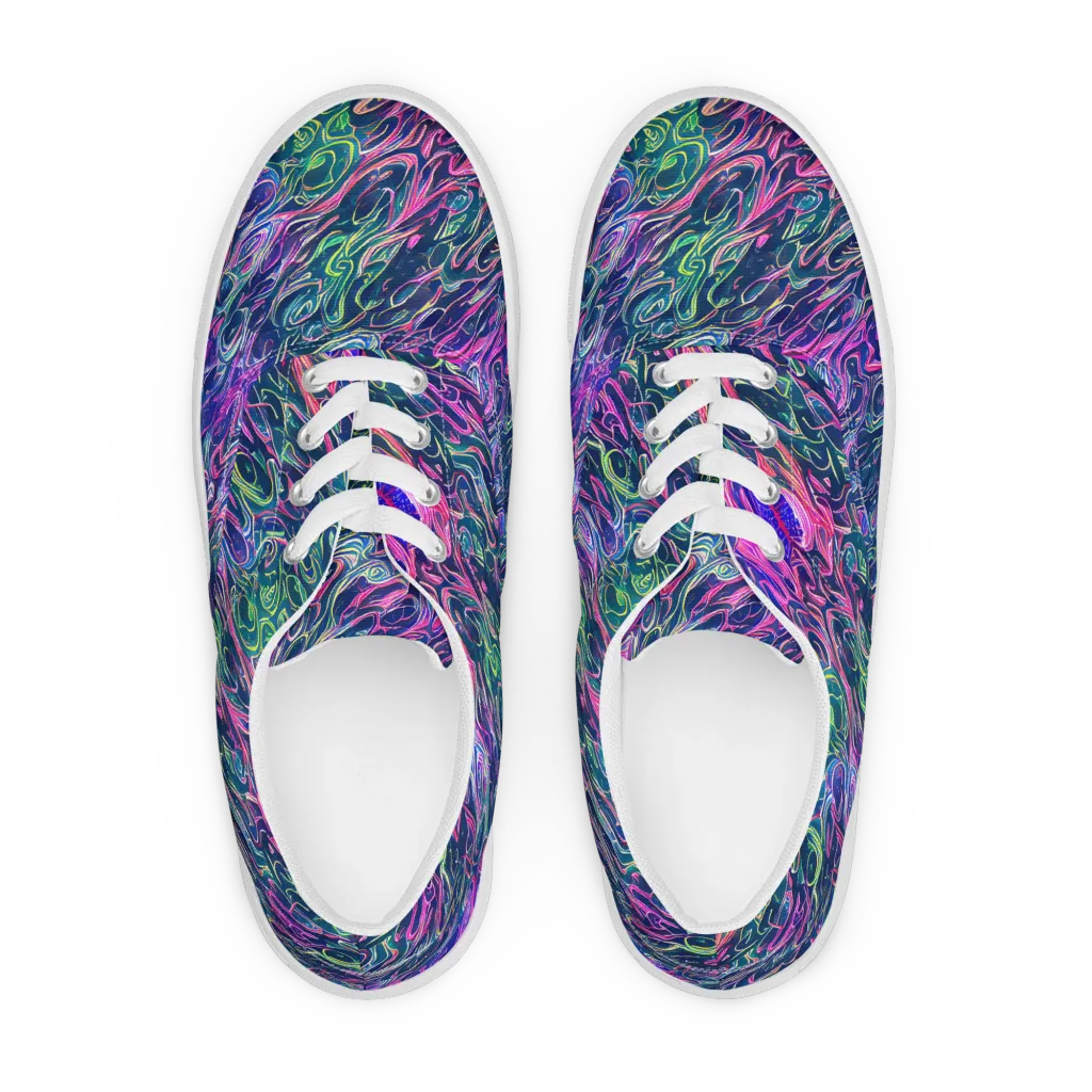 Electric Fluid on Men's Lace-Up Canvas Shoes — Front