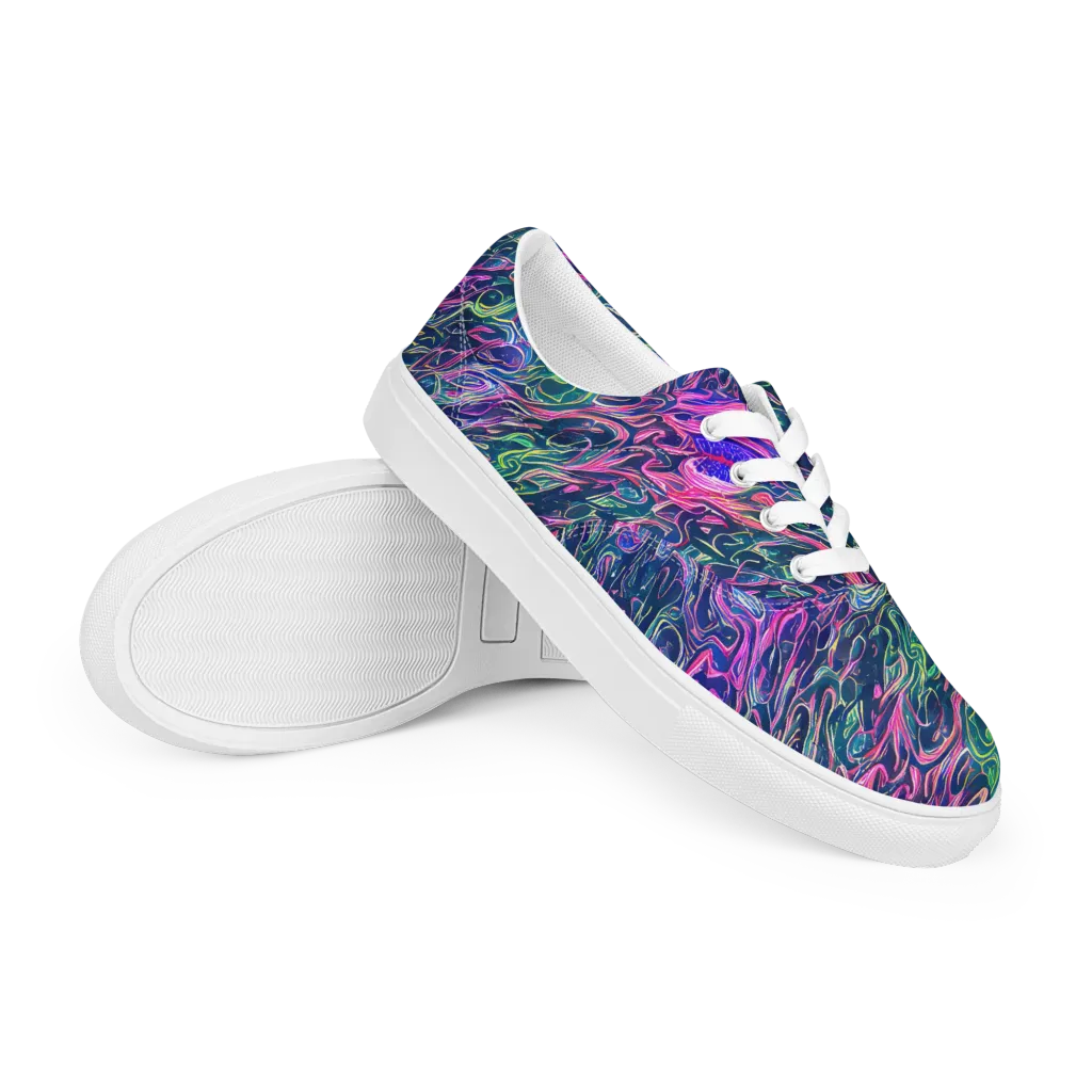 Electric Fluid on Men's Lace-Up Canvas Shoes — Right Front