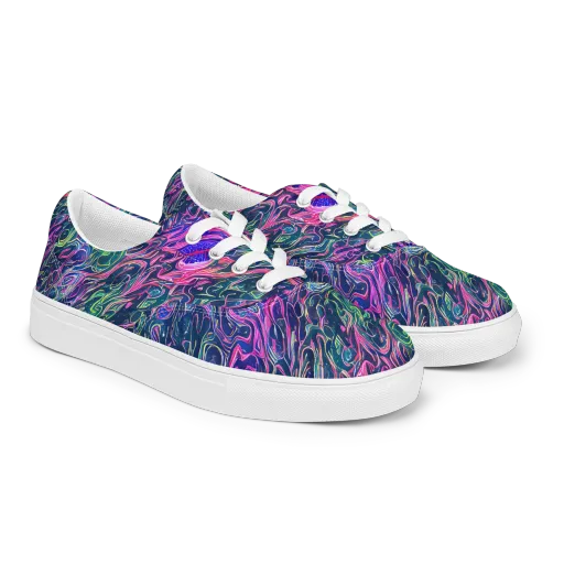 Electric Fluid on a Men's Lace-Up Canvas Shoes