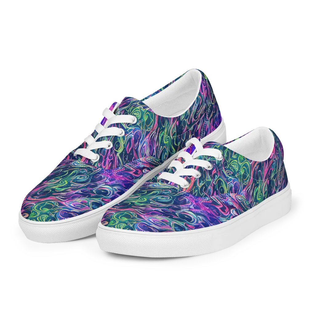 Electric Fluid on Men's Lace-Up Canvas Shoes — Left Front