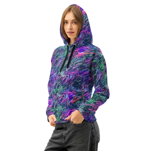 Electric Fluid on a Cotton Hoodie