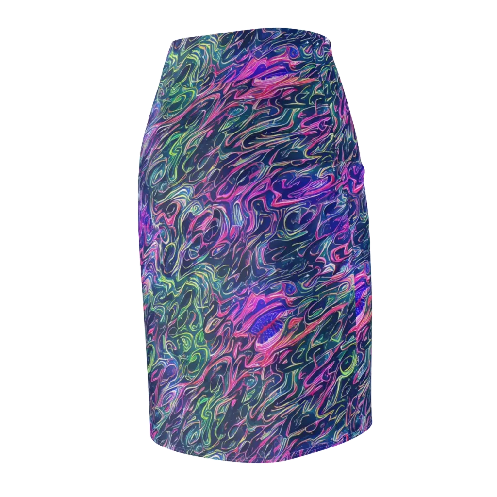 Electric Fluid on Pencil Skirt — Back Side