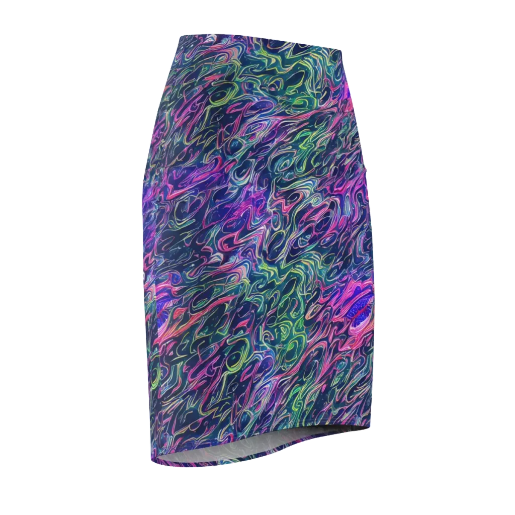Electric Fluid on Pencil Skirt — Front Side