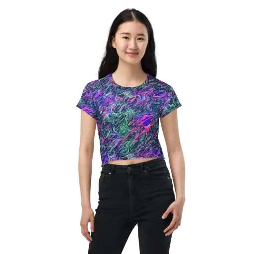Electric Fluid on a Crop Tee