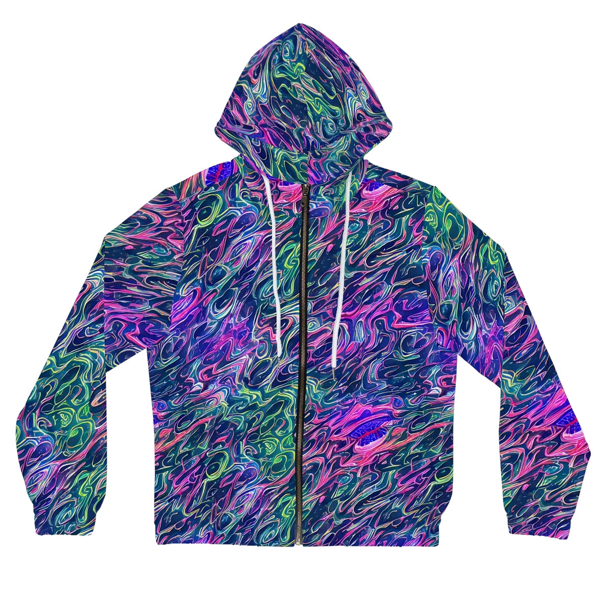 Electric Fluid on Women's Full-Zip Hoodie — Front