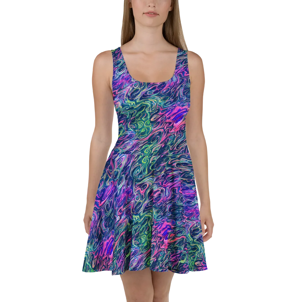 Electric Fluid on Skater Dress — Front