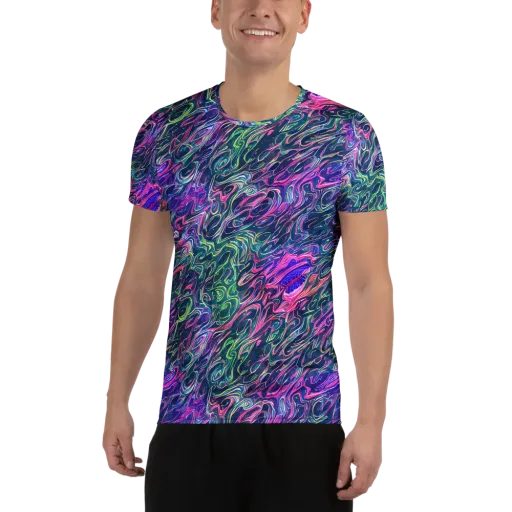 Electric Fluid on a Men's Athletic T-Shirt