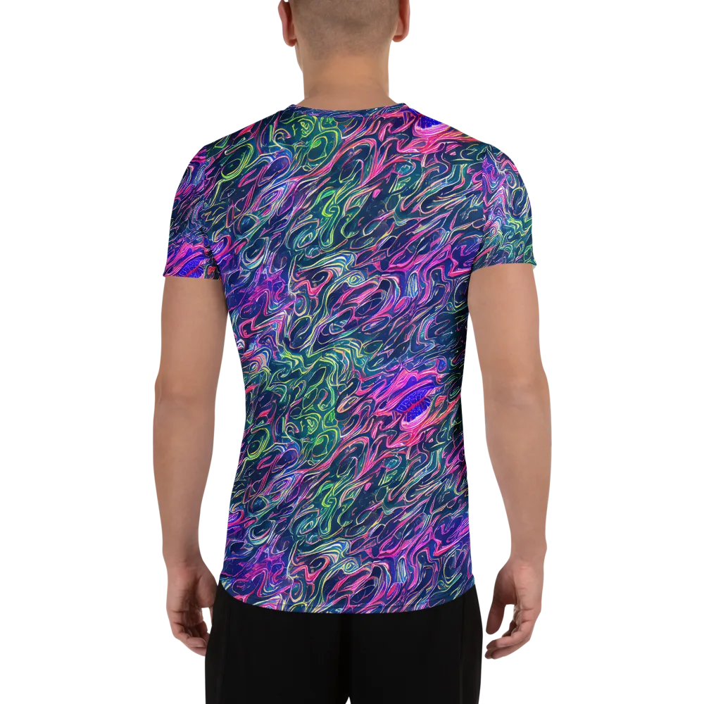 Electric Fluid on Men's Athletic T-Shirt — Back