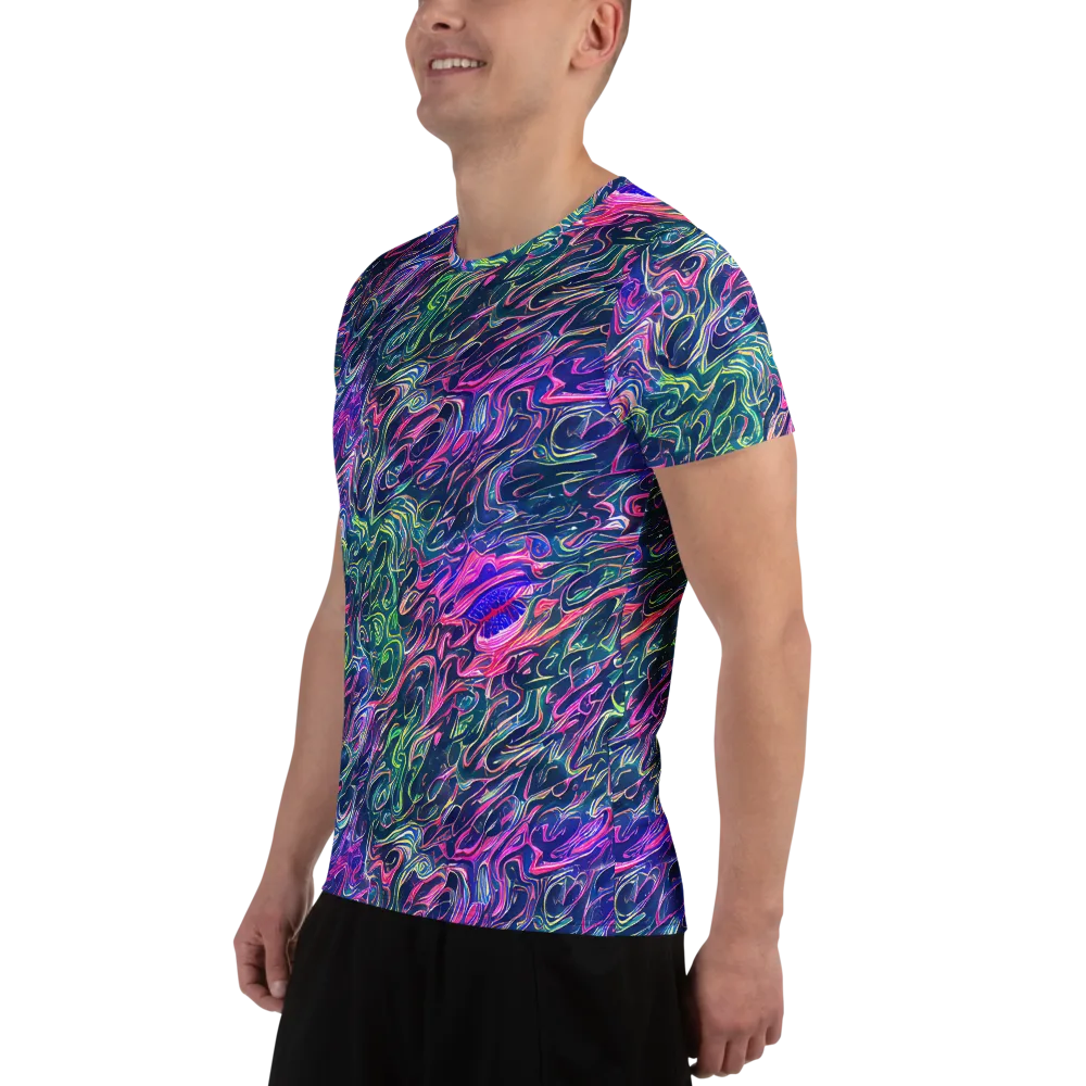 Electric Fluid on Men's Athletic T-Shirt — Left