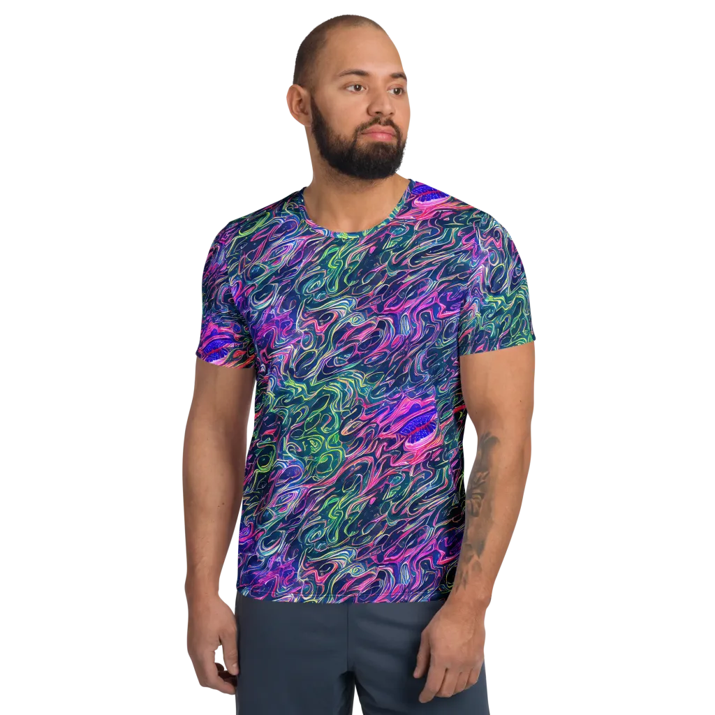 Electric Fluid on Men's Athletic T-Shirt — Front