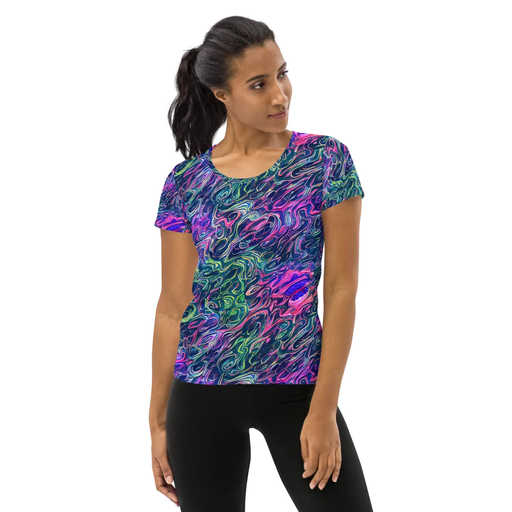 Electric Fluid on Women's Athletic T-Shirt — Front