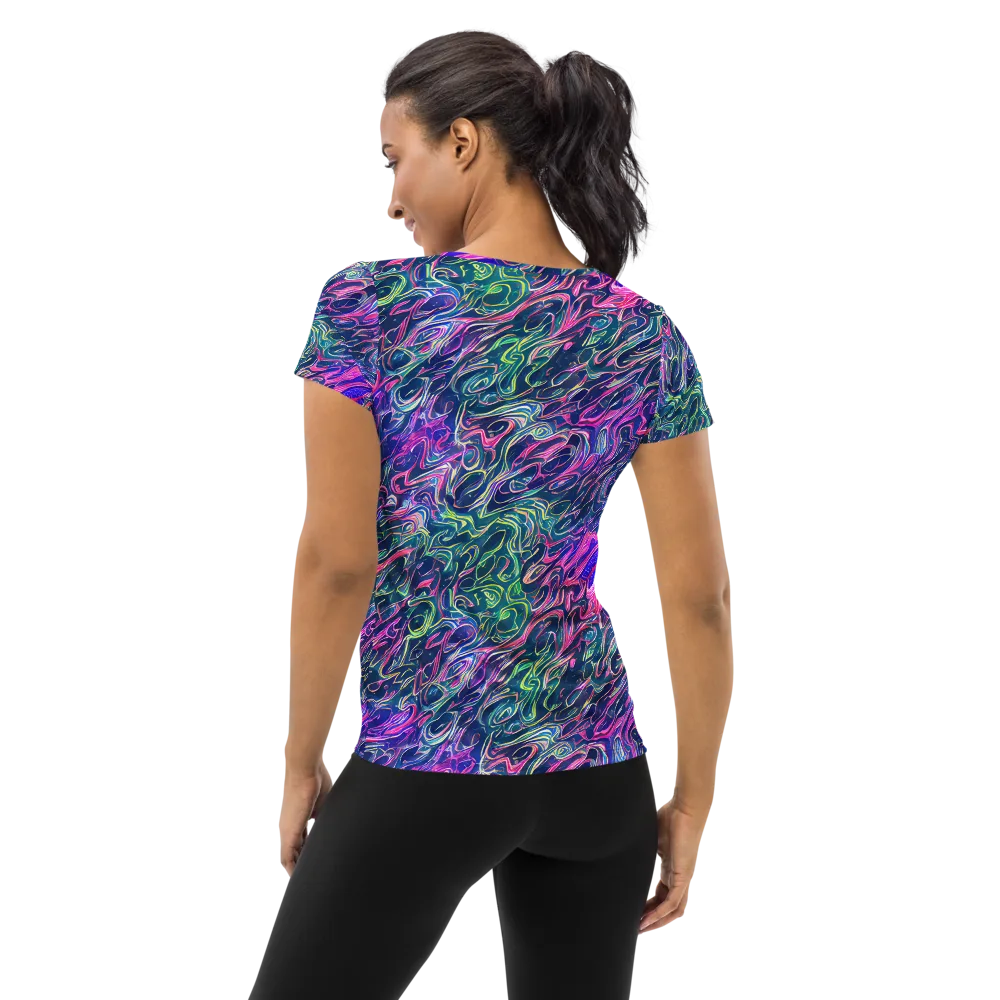Electric Fluid on Women's Athletic T-Shirt — Back