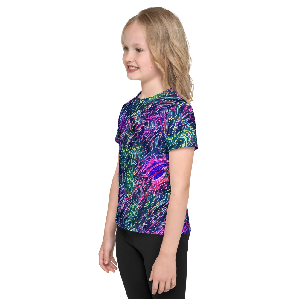 Electric Fluid on Kids Crew Neck T-Shirt — Left