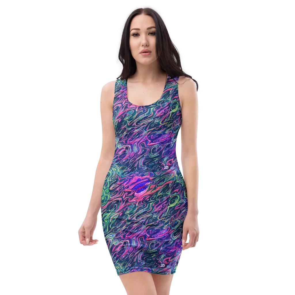 Electric Fluid on Bodycon Dress — Front