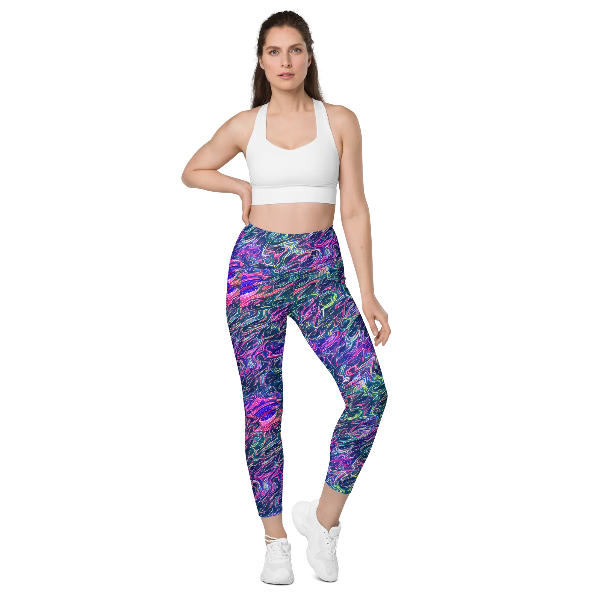 Electric Fluid on Leggings with Pockets — Front