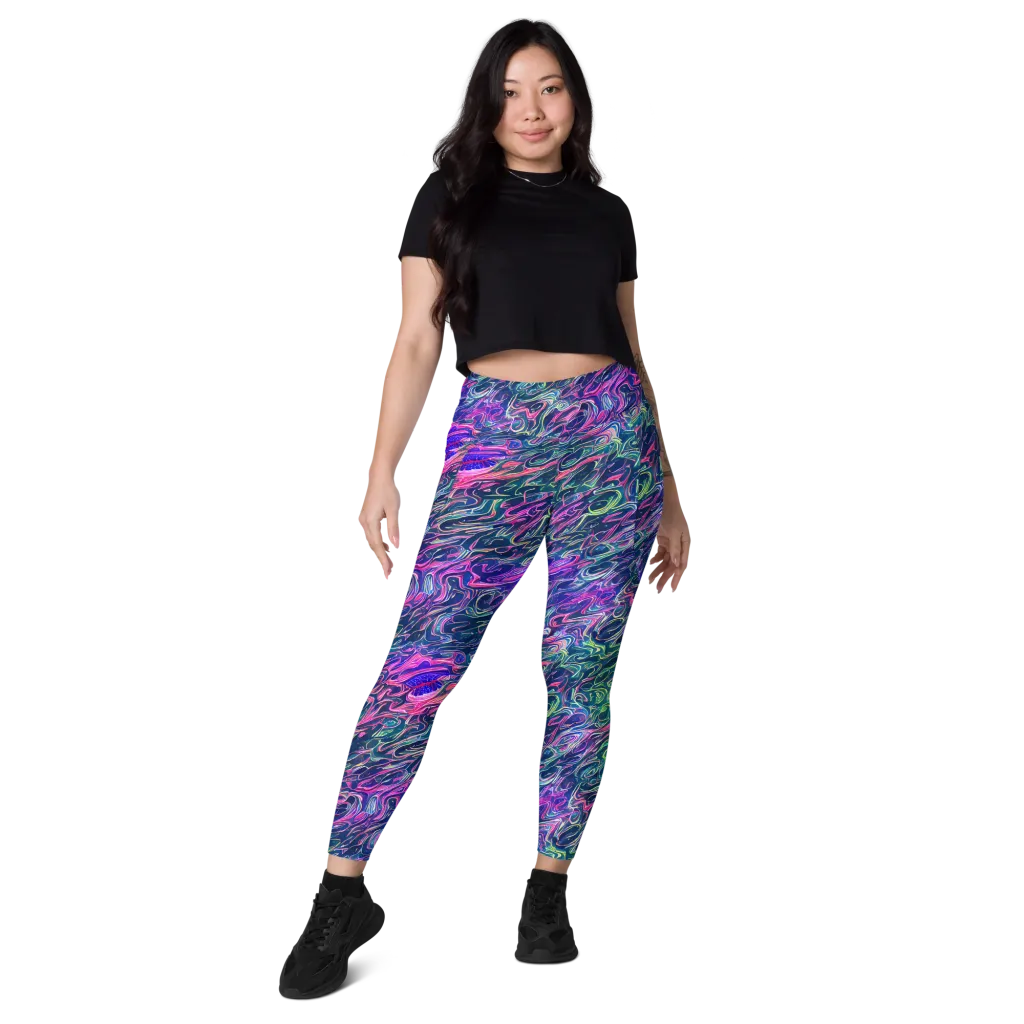 Electric Fluid on Leggings with Pockets — Front