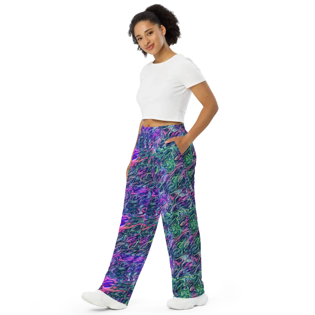 Electric Fluid on Wide-Leg Pants — Left Front