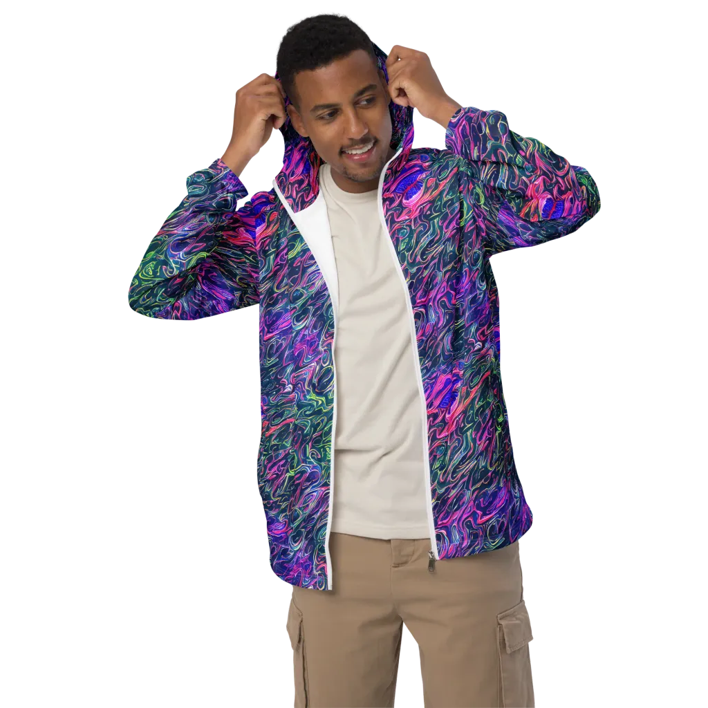 Electric Fluid on Men's Windbreaker — Front