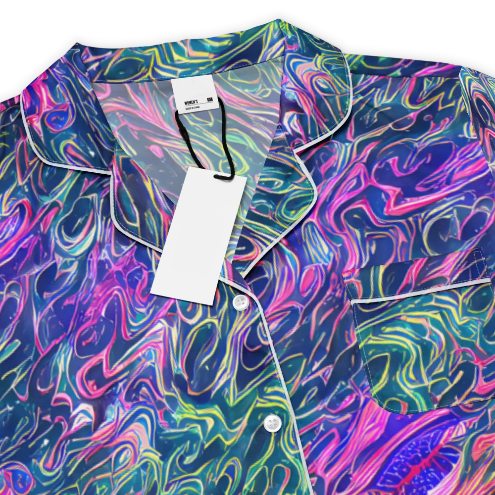 Electric Fluid on Women's Short Sleeve Pajama Top — Product details