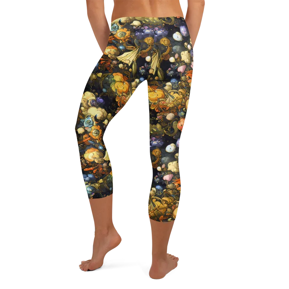 Baroque Blossom on Capri Leggings — Back