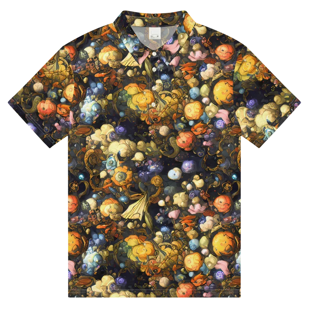Baroque Blossom on Men's Slim Fit Polo Shirt — Front