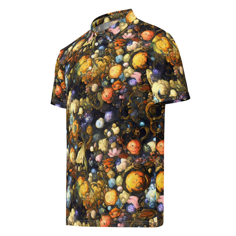 Baroque Blossom on Men's Slim Fit Polo Shirt — Left Front