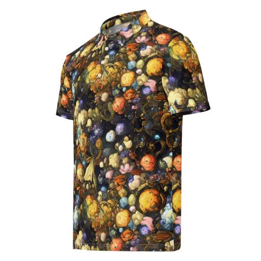 Baroque Blossom on a Men's Slim Fit Polo Shirt