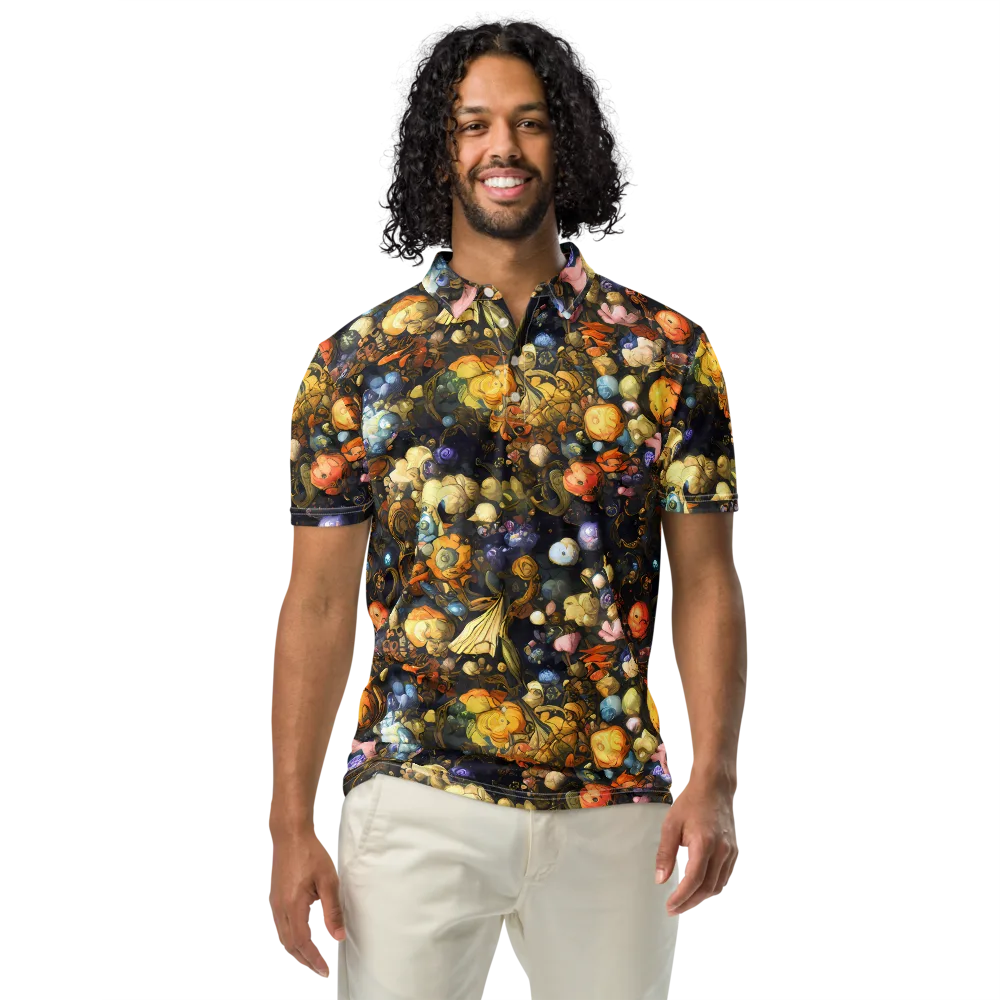 Baroque Blossom on Men's Slim Fit Polo Shirt — Front