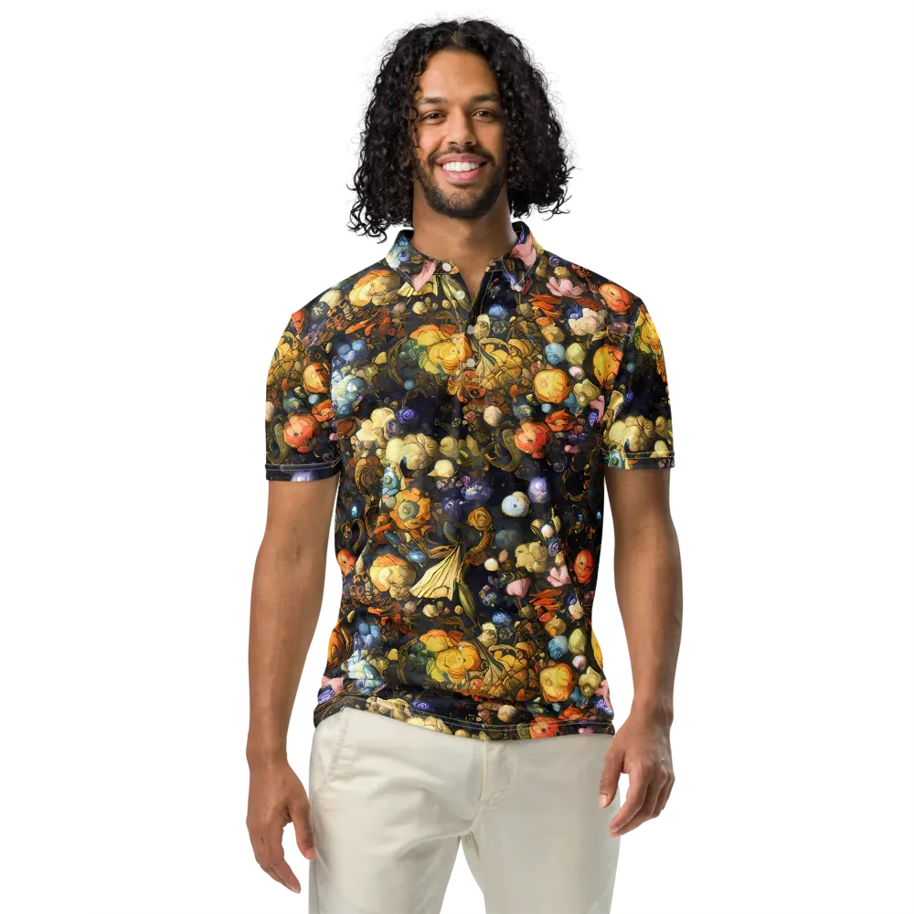 Baroque Blossom on Men's Slim Fit Polo Shirt — Front