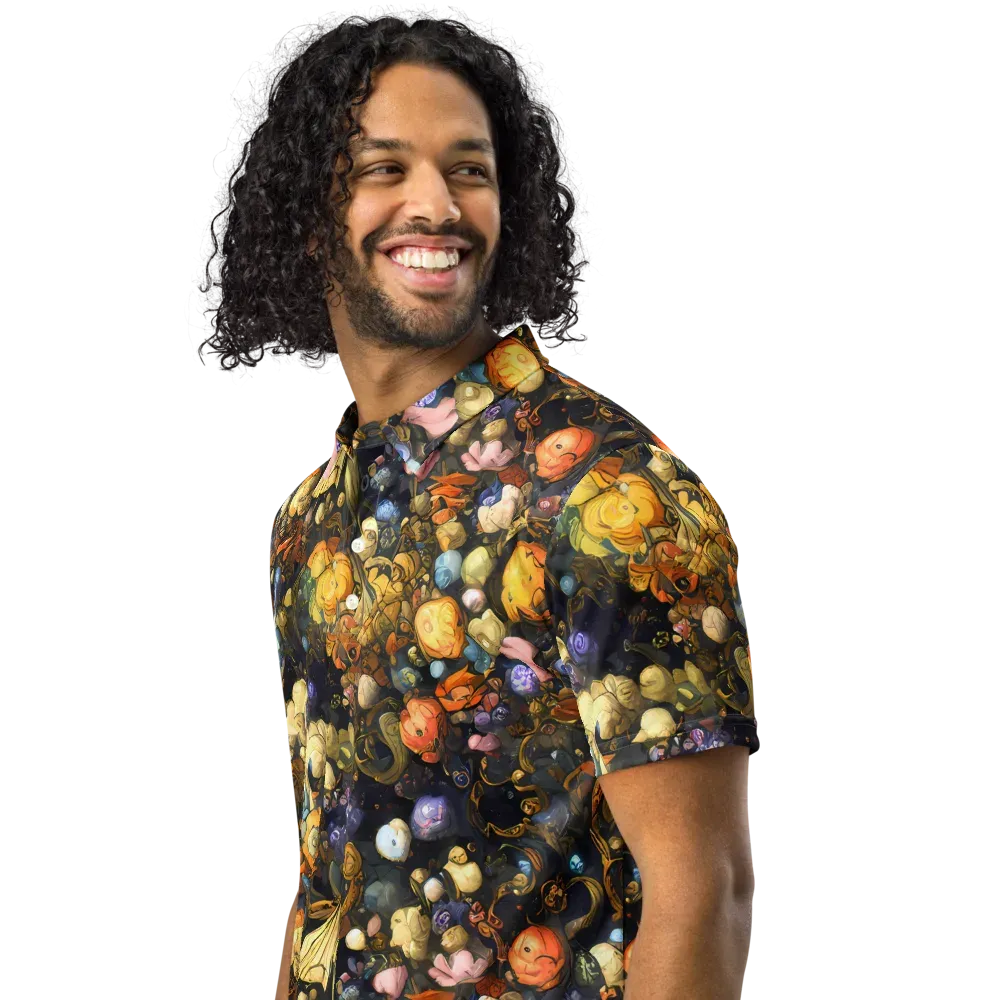 Baroque Blossom on Men's Slim Fit Polo Shirt — Left Front