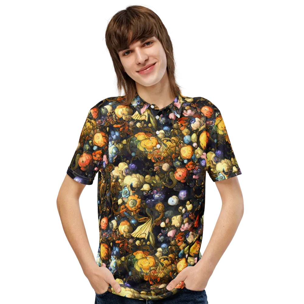 Baroque Blossom on Men's Slim Fit Polo Shirt — Front