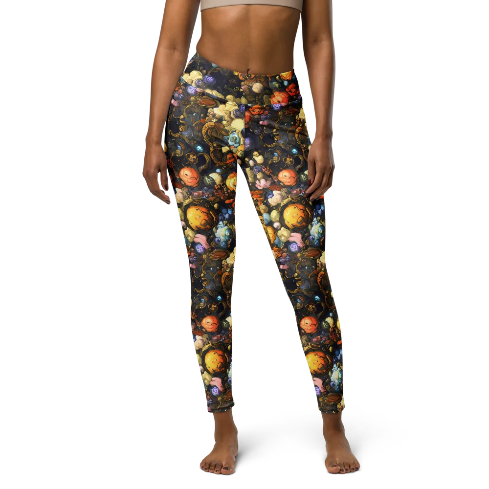 Baroque Blossom on Yoga Leggings — Front