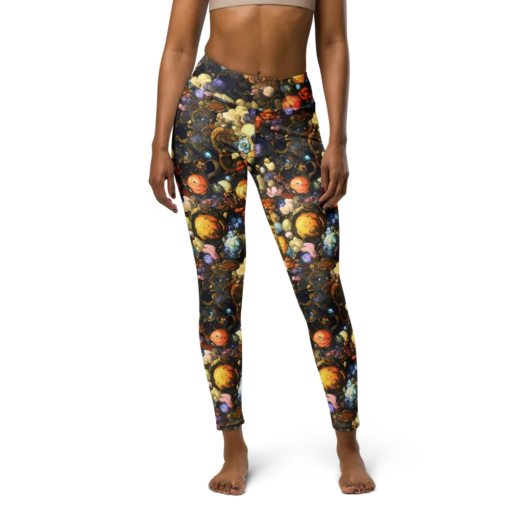Baroque Blossom on Yoga Leggings — Front