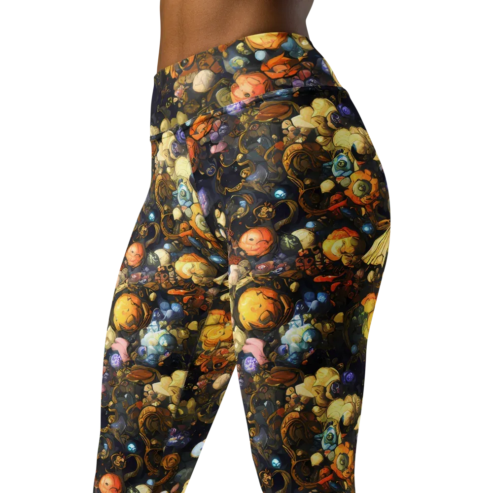 Baroque Blossom on Yoga Leggings — Left Front