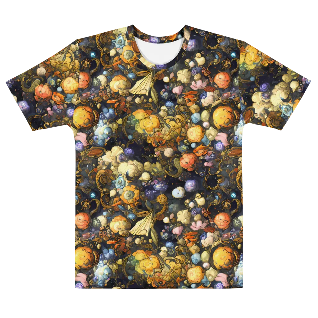Baroque Blossom on Men's Cotton Crew Neck T-Shirt — Front