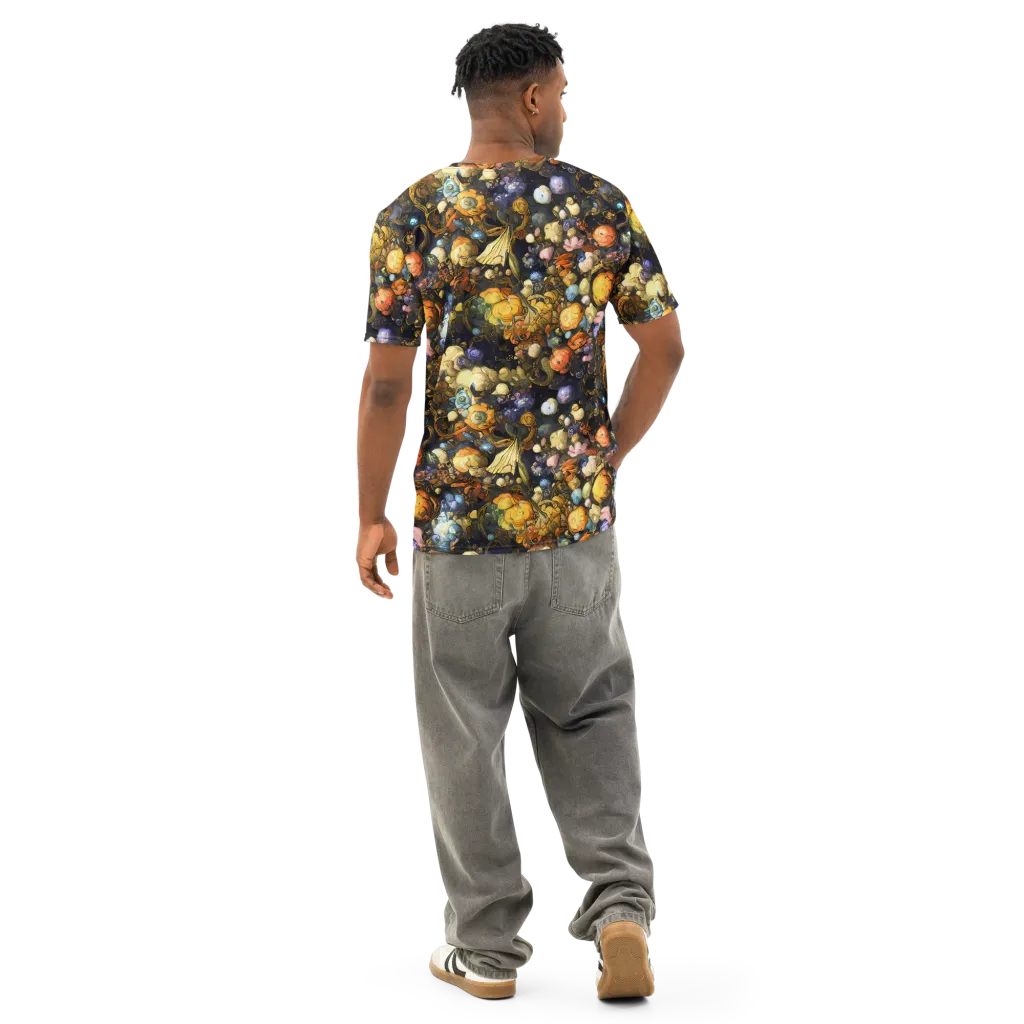 Baroque Blossom on Men's Cotton Crew Neck T-Shirt — Back
