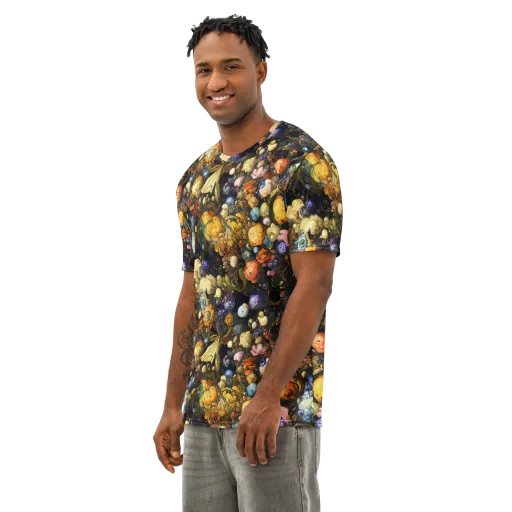 Baroque Blossom on a Men's Cotton Crew Neck T-Shirt