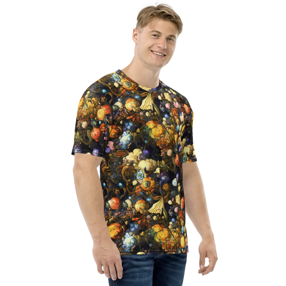 Baroque Blossom on Men's Crew Neck T-Shirt — Right