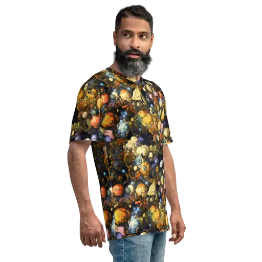 Baroque Blossom on a Men's Crew Neck T-Shirt