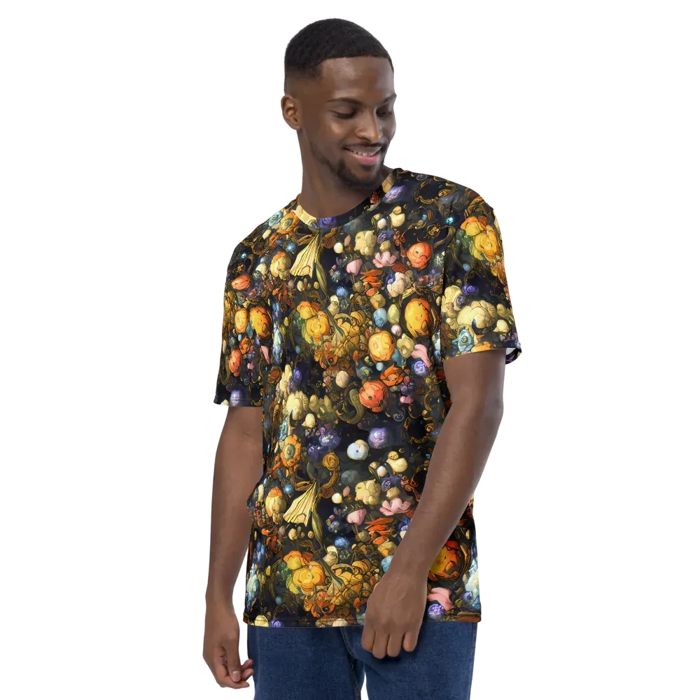 Baroque Blossom on Men's Crew Neck T-Shirt — Left